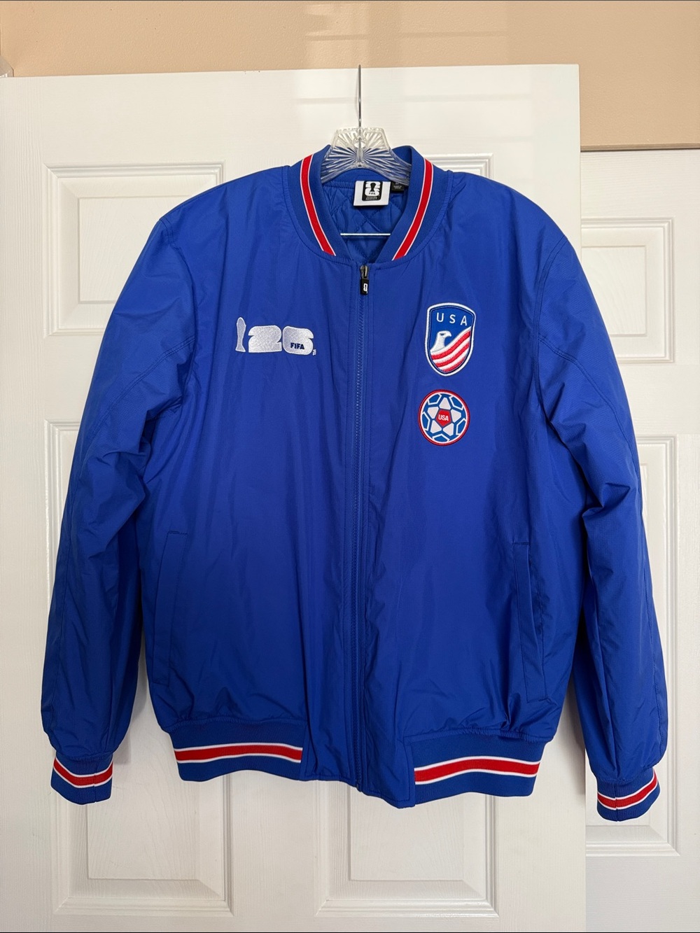 FIFA USA Blue Red Bomber Jacket M
